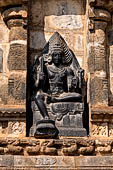The great Chola temples of Tamil Nadu - The Airavatesvara temple of Darasuram. Figures of various deities are framed in niches on the southern wall of the mandapa (Virabhadra). 